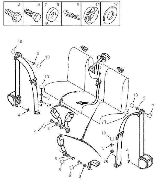 Ceinture de sécurité arrière